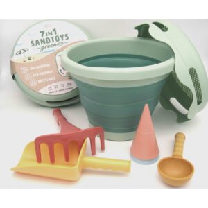 Κουβαδάκια παραλίας 7 σε 1 sand toys organic – πράσινο 0-3 ΤΡΙΛΙΖΑ