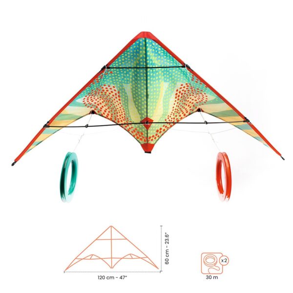 Μεγάλος χαρταετός Κόκκινες βούλες 120 x 60 εκ. 3-6 ΤΡΙΛΙΖΑ